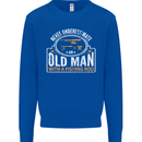 An Old Man With a Fishing Rod Fisherman Mens Sweatshirt Jumper Royal Blue