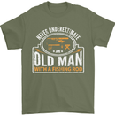 An Old Man With a Fishing Rod Fisherman Mens T-Shirt Cotton Gildan Military Green
