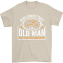 An Old Man With a Fishing Rod Fisherman Mens T-Shirt Cotton Gildan Sand