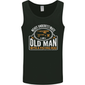 An Old Man With a Fishing Rod Fisherman Mens Vest Tank Top Black