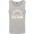 An Old Man With a Fishing Rod Fisherman Mens Vest Tank Top Sports Grey