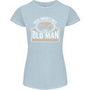 An Old Man With a Fishing Rod Fisherman Womens Petite Cut T-Shirt Light Blue