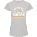 An Old Man With a Fishing Rod Fisherman Womens Petite Cut T-Shirt Sports Grey