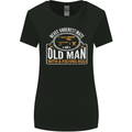 An Old Man With a Fishing Rod Fisherman Womens Wider Cut T-Shirt Black