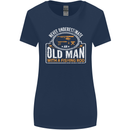 An Old Man With a Fishing Rod Fisherman Womens Wider Cut T-Shirt Navy Blue