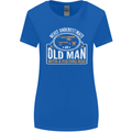 An Old Man With a Fishing Rod Fisherman Womens Wider Cut T-Shirt Royal Blue