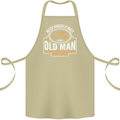 An Old Man With a Fishing Rod & Beer Funny Cotton Apron 100% Organic Khaki