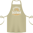 An Old Man With a Fishing Rod & Beer Funny Cotton Apron 100% Organic Khaki