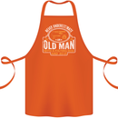 An Old Man With a Fishing Rod & Beer Funny Cotton Apron 100% Organic Orange