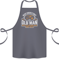 An Old Man With a Fishing Rod & Beer Funny Cotton Apron 100% Organic Steel