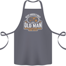 An Old Man With a Fishing Rod & Beer Funny Cotton Apron 100% Organic Steel