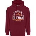 An Old Man With a Fishing Rod & Beer Funny Mens 80% Cotton Hoodie Maroon