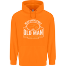 An Old Man With a Fishing Rod & Beer Funny Mens 80% Cotton Hoodie Orange
