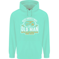 An Old Man With a Fishing Rod & Beer Funny Mens 80% Cotton Hoodie Peppermint