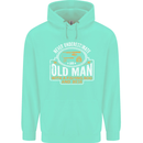 An Old Man With a Fishing Rod & Beer Funny Mens 80% Cotton Hoodie Peppermint