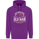 An Old Man With a Fishing Rod & Beer Funny Mens 80% Cotton Hoodie Purple