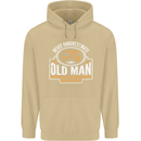 An Old Man With a Fishing Rod & Beer Funny Mens 80% Cotton Hoodie Sand