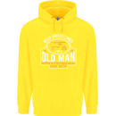 An Old Man With a Fishing Rod & Beer Funny Mens 80% Cotton Hoodie Yellow