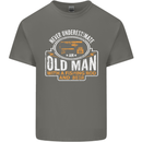 An Old Man With a Fishing Rod & Beer Funny Mens Cotton T-Shirt Tee Top Charcoal