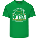An Old Man With a Fishing Rod & Beer Funny Mens Cotton T-Shirt Tee Top Irish Green
