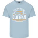 An Old Man With a Fishing Rod & Beer Funny Mens Cotton T-Shirt Tee Top Light Blue