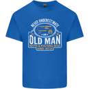 An Old Man With a Fishing Rod & Beer Funny Mens Cotton T-Shirt Tee Top Royal Blue