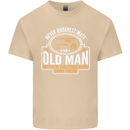 An Old Man With a Fishing Rod & Beer Funny Mens Cotton T-Shirt Tee Top Sand