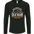 An Old Man With a Fishing Rod & Beer Funny Mens Long Sleeve T-Shirt Black