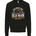 An Old Man With a Fishing Rod & Beer Funny Mens Sweatshirt Jumper Black