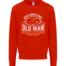 An Old Man With a Fishing Rod & Beer Funny Mens Sweatshirt Jumper Bright Red