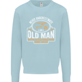 An Old Man With a Fishing Rod & Beer Funny Mens Sweatshirt Jumper Light Blue
