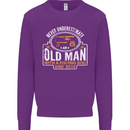 An Old Man With a Fishing Rod & Beer Funny Mens Sweatshirt Jumper Purple