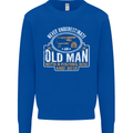 An Old Man With a Fishing Rod & Beer Funny Mens Sweatshirt Jumper Royal Blue