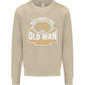 An Old Man With a Fishing Rod & Beer Funny Mens Sweatshirt Jumper Sand