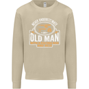 An Old Man With a Fishing Rod & Beer Funny Mens Sweatshirt Jumper Sand