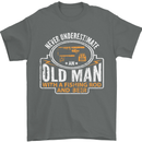 An Old Man With a Fishing Rod & Beer Funny Mens T-Shirt Cotton Gildan Charcoal