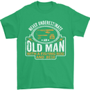 An Old Man With a Fishing Rod & Beer Funny Mens T-Shirt Cotton Gildan Irish Green