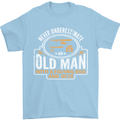 An Old Man With a Fishing Rod & Beer Funny Mens T-Shirt Cotton Gildan Light Blue
