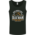 An Old Man With a Fishing Rod & Beer Funny Mens Vest Tank Top Black