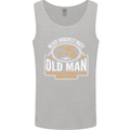 An Old Man With a Fishing Rod & Beer Funny Mens Vest Tank Top Sports Grey