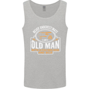 An Old Man With a Fishing Rod & Beer Funny Mens Vest Tank Top Sports Grey