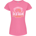 An Old Man With a Fishing Rod & Beer Funny Womens Petite Cut T-Shirt Azalea