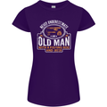 An Old Man With a Fishing Rod & Beer Funny Womens Petite Cut T-Shirt Purple