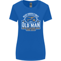 An Old Man With a Fishing Rod & Beer Funny Womens Wider Cut T-Shirt Royal Blue