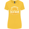 An Old Man With a Fishing Rod & Beer Funny Womens Wider Cut T-Shirt Yellow