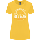 An Old Man With a Fishing Rod & Beer Funny Womens Wider Cut T-Shirt Yellow
