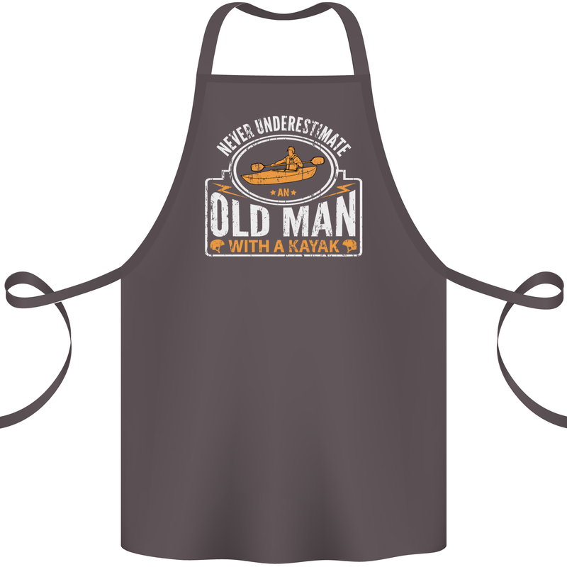 An Old Man With a Kayak Kayaking Funny Cotton Apron 100% Organic Dark Grey