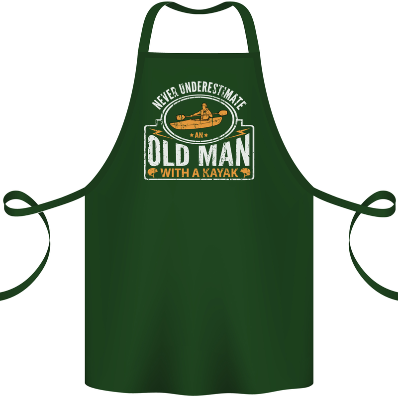 An Old Man With a Kayak Kayaking Funny Cotton Apron 100% Organic Forest Green