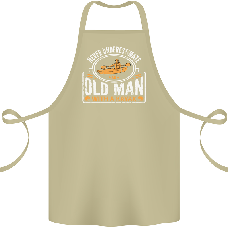 An Old Man With a Kayak Kayaking Funny Cotton Apron 100% Organic Khaki
