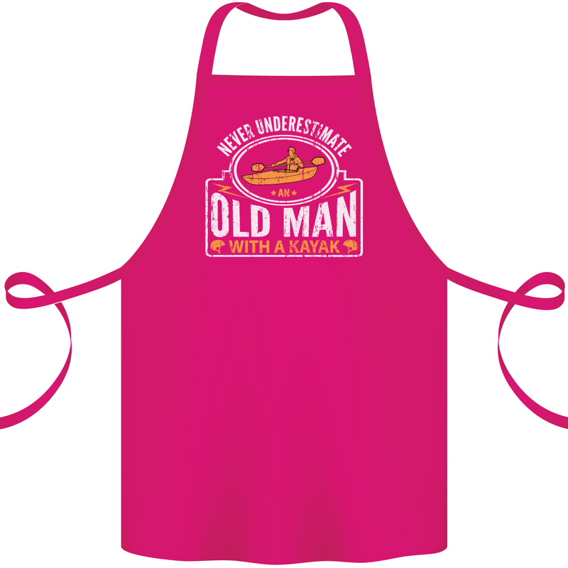 An Old Man With a Kayak Kayaking Funny Cotton Apron 100% Organic Pink
